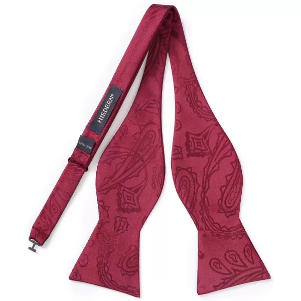 HISDERN Mens Bow Ties Floral Paisley Self Bow Ties for Men Formal Woven Silk Pocket Square Set with Gift Box for wedding