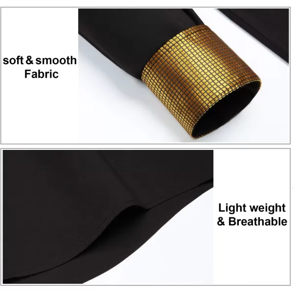 HISDERN Mens Business Dress Shirts Long Sleeve Casual Button Down Shirt Formal Inner Collar Contrast Shirt for Men Wedding