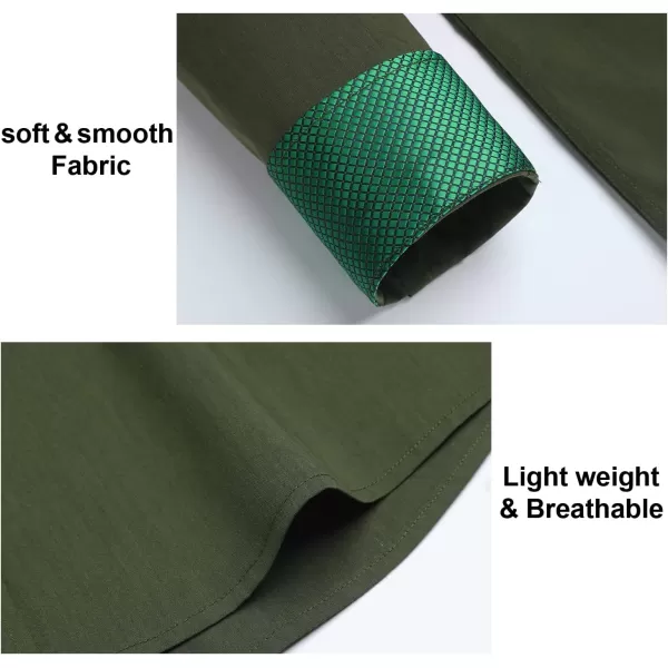 HISDERN Mens Business Dress Shirts Long Sleeve Casual Button Down Shirt Formal Inner Collar Contrast Shirt for Men Wedding