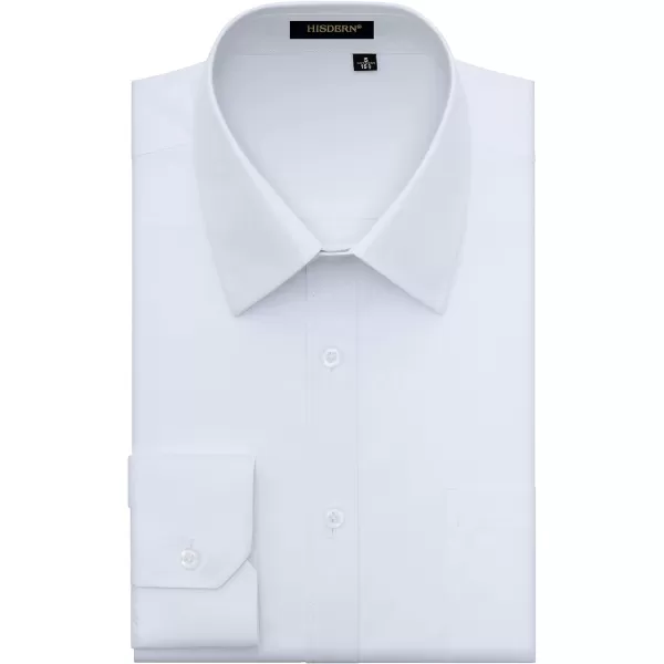 HISDERN Mens Business Dress Shirts Long Sleeve Casual Button Down Shirt Formal Inner Collar Contrast Shirt for Men Wedding