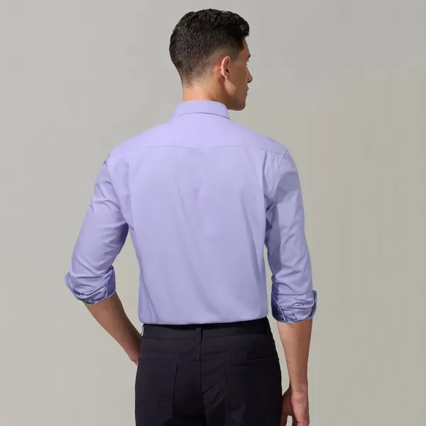 HISDERN Mens Business Dress Shirts Long Sleeve Casual Button Down Shirt Formal Inner Collar Contrast Shirt for Men Wedding