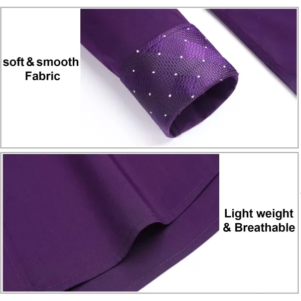 HISDERN Mens Business Dress Shirts Long Sleeve Casual Button Down Shirt Formal Inner Collar Contrast Shirt for Men Wedding