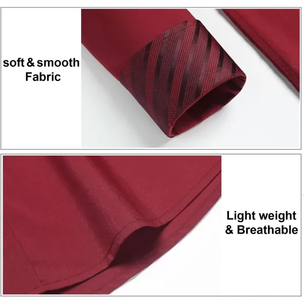 HISDERN Mens Business Dress Shirts Long Sleeve Casual Button Down Shirt Formal Inner Collar Contrast Shirt for Men Wedding
