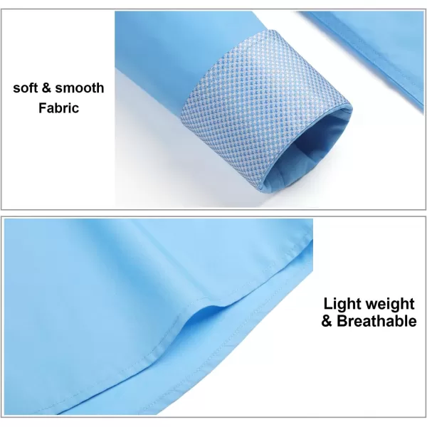 HISDERN Mens Business Dress Shirts Long Sleeve Casual Button Down Shirt Formal Inner Collar Contrast Shirt for Men Wedding