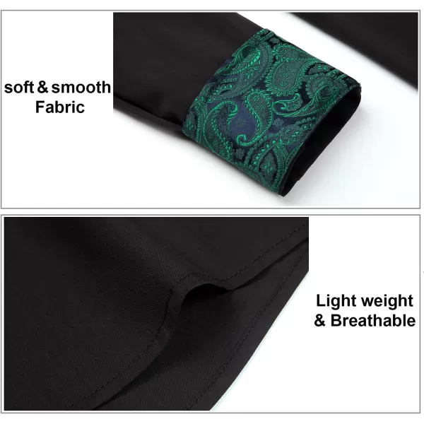 HISDERN Mens Business Dress Shirts Long Sleeve Casual Button Down Shirt Formal Inner Collar Contrast Shirt for Men Wedding