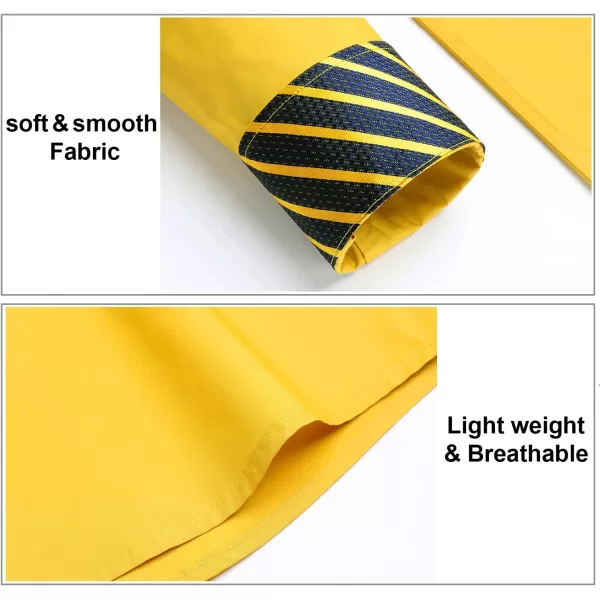 HISDERN Mens Business Dress Shirts Long Sleeve Casual Button Down Shirt Formal Inner Collar Contrast Shirt for Men Wedding