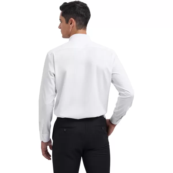 HISDERN Mens Business Dress Shirts Long Sleeve Casual Button Down Shirt Formal Inner Collar Contrast Shirt for Men Wedding