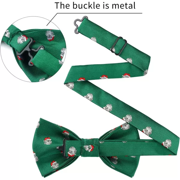 HISDERN Mens Christmas Bow Tie and Suspenders Holiday Festival Braces Y Shape Fun Santa Braces Handkerchief Pocket Square Set