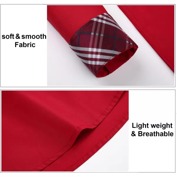 HISDERN Mens Dress Shirts Long Sleeve Button Down Casual Shirts for Men Inner Contrast Formal Business Tuxedo Wedding Shirt