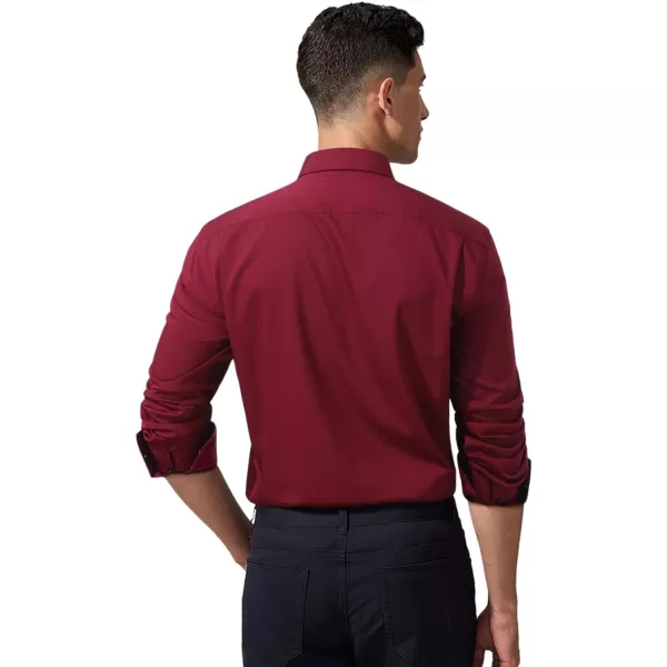 HISDERN Mens Dress Shirts Long Sleeve Button Down Casual Shirts for Men Inner Contrast Formal Business Tuxedo Wedding Shirt