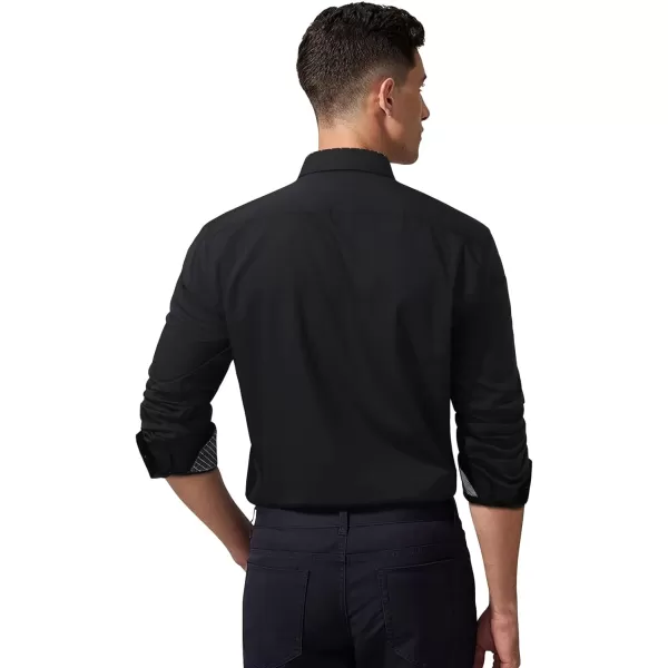 HISDERN Mens Dress Shirts Long Sleeve Button Down Casual Shirts for Men Inner Contrast Formal Business Tuxedo Wedding Shirt)
