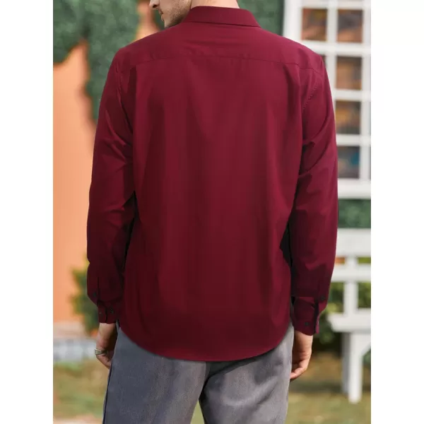 HISDERN Mens Dress Shirts Long Sleeve Button Down Casual Shirts for Men Inner Contrast Formal Business Tuxedo Wedding Shirt