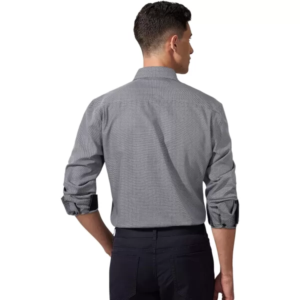 HISDERN Mens Dress Shirts Long Sleeve Button Down Casual Shirts for Men Inner Contrast Formal Business Tuxedo Wedding Shirt)