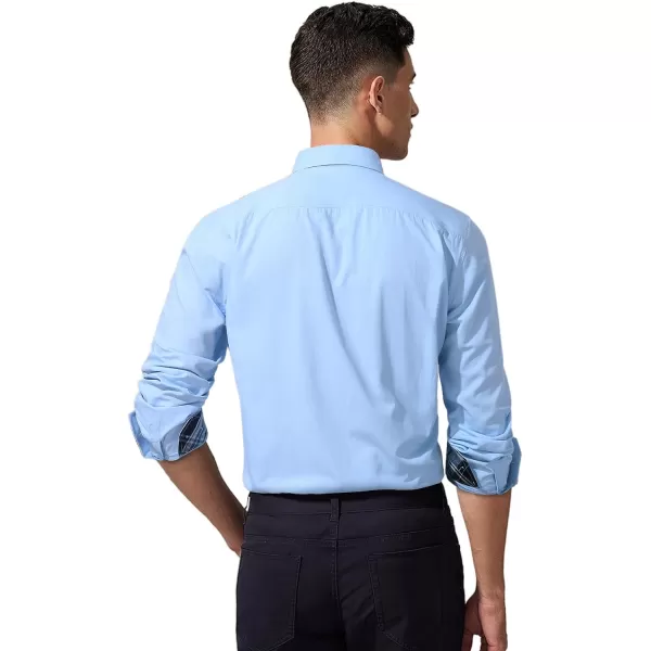 HISDERN Mens Dress Shirts Long Sleeve Button Down Casual Shirts for Men Inner Contrast Formal Business Tuxedo Wedding Shirt