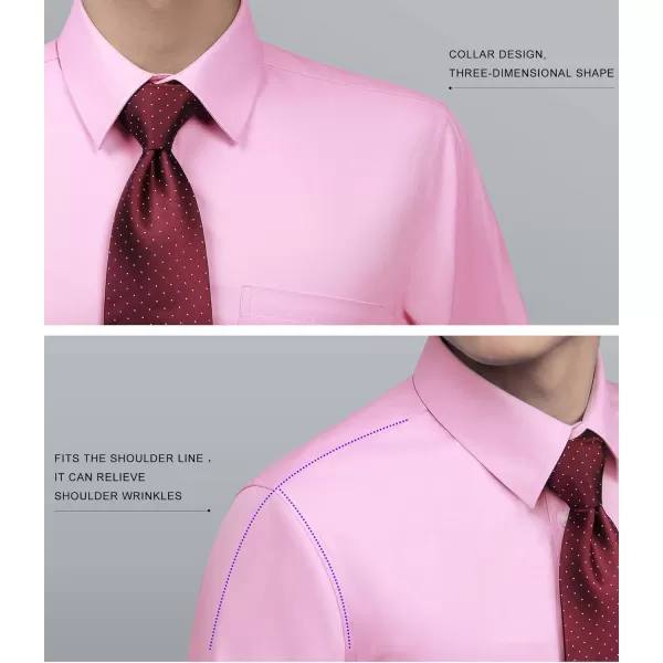 HISDERN Mens Dress Shirts Long Sleeve Button Down Casual Shirts for Men Inner Contrast Formal Business Tuxedo Wedding Shirt