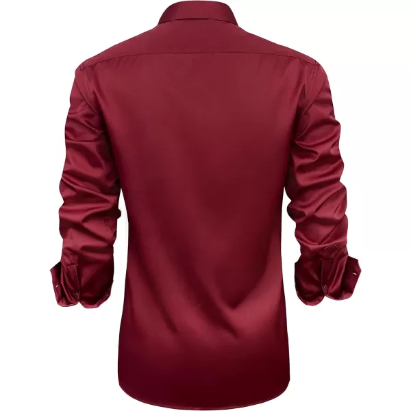 HISDERN Mens Dress Shirts Long Sleeve Button Down Casual Shirts for Men Inner Contrast Formal Business Tuxedo Wedding Shirt