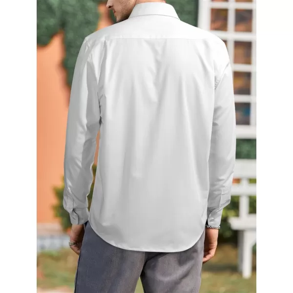 HISDERN Mens Dress Shirts Long Sleeve Button Down Casual Shirts for Men Inner Contrast Formal Business Tuxedo Wedding Shirt)