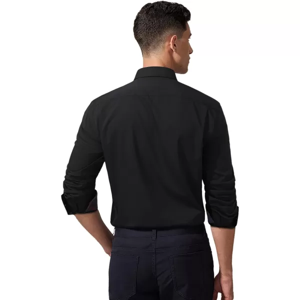 HISDERN Mens Dress Shirts Long Sleeve Button Down Casual Shirts for Men Inner Contrast Formal Business Tuxedo Wedding Shirt