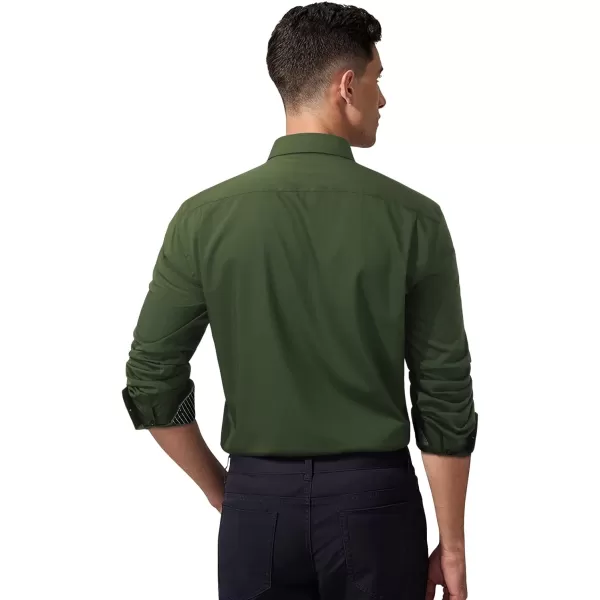 HISDERN Mens Dress Shirts Long Sleeve Button Down Casual Shirts for Men Inner Contrast Formal Business Tuxedo Wedding Shirt