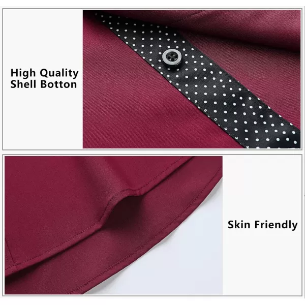 HISDERN Mens Dress Shirts Long Sleeve Button Down Casual Shirts for Men Inner Contrast Formal Business Tuxedo Wedding Shirt