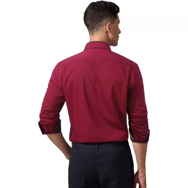 HISDERN Mens Dress Shirts Long Sleeve Button Down Casual Shirts for Men Inner Contrast Formal Business Tuxedo Wedding Shirt