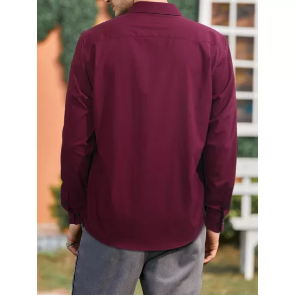 HISDERN Mens Dress Shirts Long Sleeve Button Down Casual Shirts for Men Inner Contrast Formal Business Tuxedo Wedding Shirt