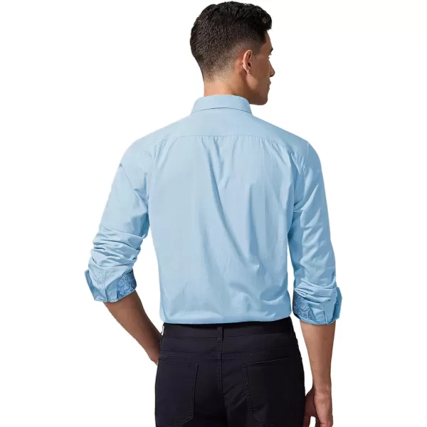 HISDERN Mens Dress Shirts Long Sleeve Button Down Casual Shirts for Men Inner Contrast Formal Business Tuxedo Wedding Shirt