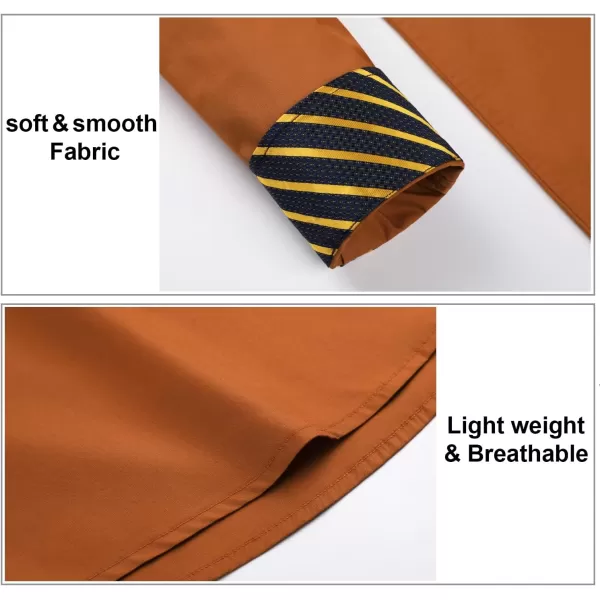 HISDERN Mens Dress Shirts Long Sleeve Button Down Casual Shirts for Men Inner Contrast Formal Business Tuxedo Wedding Shirt