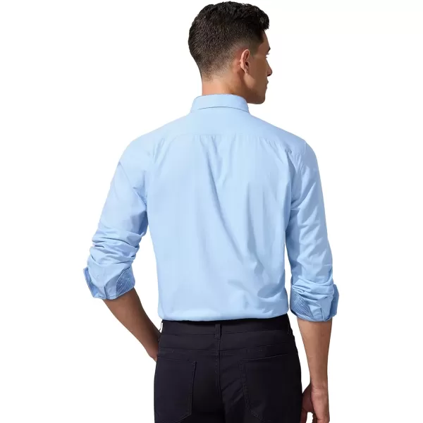 HISDERN Mens Dress Shirts Long Sleeve Button Down Casual Shirts for Men Inner Contrast Formal Business Tuxedo Wedding Shirt)
