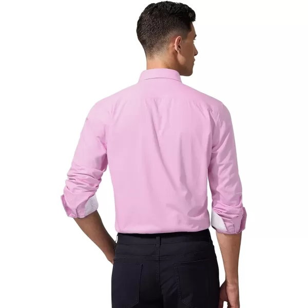 HISDERN Mens Dress Shirts Long Sleeve Button Down Casual Shirts for Men Inner Contrast Formal Business Tuxedo Wedding Shirt
