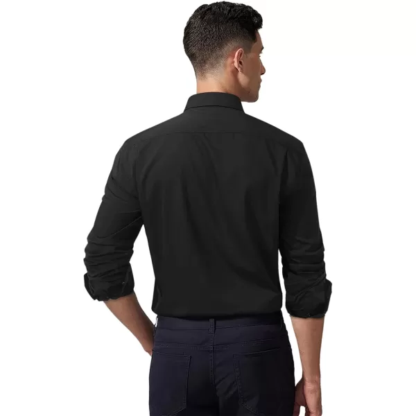 HISDERN Mens Dress Shirts Long Sleeve Button Down Casual Shirts for Men Inner Contrast Formal Business Tuxedo Wedding Shirt