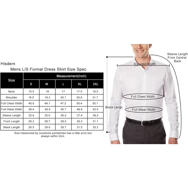 HISDERN Mens Dress Shirts Long Sleeve Button Down Casual Shirts for Men Inner Contrast Formal Business Tuxedo Wedding Shirt