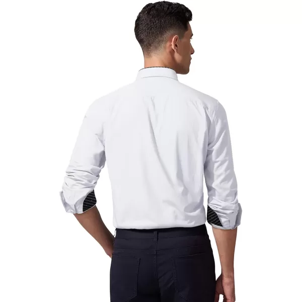 HISDERN Mens Dress Shirts Long Sleeve Button Down Casual Shirts for Men Inner Contrast Formal Business Tuxedo Wedding Shirt)