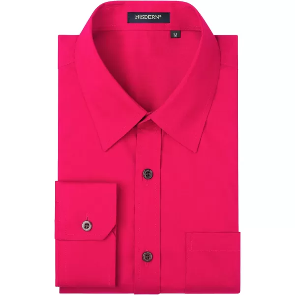 HISDERN Mens Dress Shirts Long Sleeve Button Down Shirts for Men Casual Solid Formal Business Regular Fit Shirt with Pocket