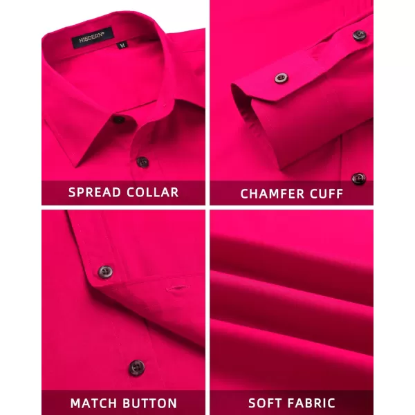 HISDERN Mens Dress Shirts Long Sleeve Button Down Shirts for Men Casual Solid Formal Business Regular Fit Shirt with Pocket