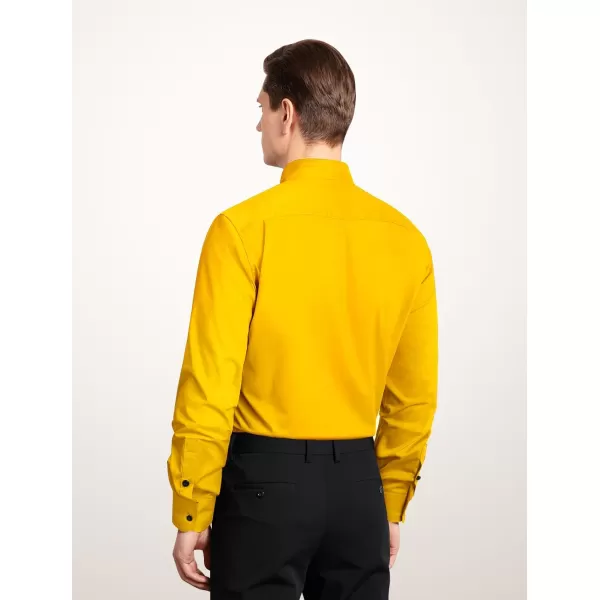HISDERN Mens Dress Shirts Long Sleeve Button Down Shirts for Men Casual Solid Formal Business Regular Fit Shirt with Pocket