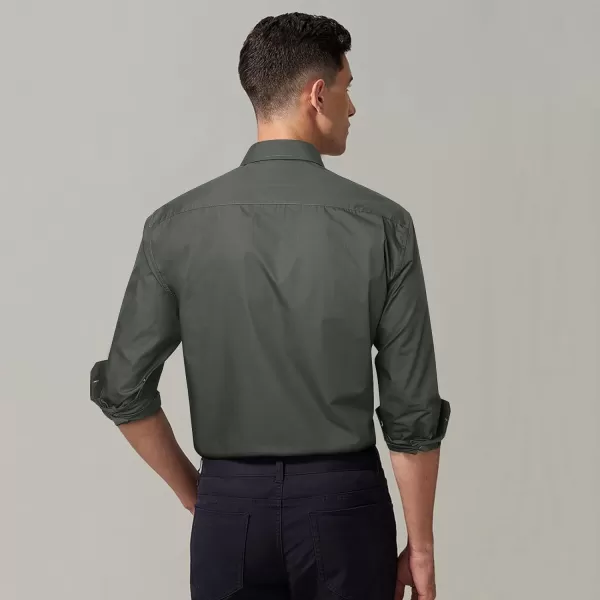 HISDERN Mens Dress Shirts Long Sleeve Button Down Shirts for Men Casual Solid Formal Business Regular Fit Shirt with Pocket