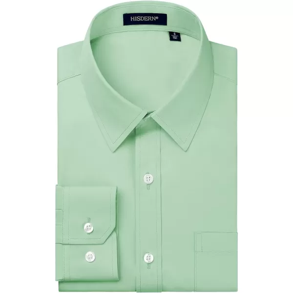 HISDERN Mens Dress Shirts Long Sleeve Button Down Shirts for Men Casual Solid Formal Business Regular Fit Shirt with Pocket