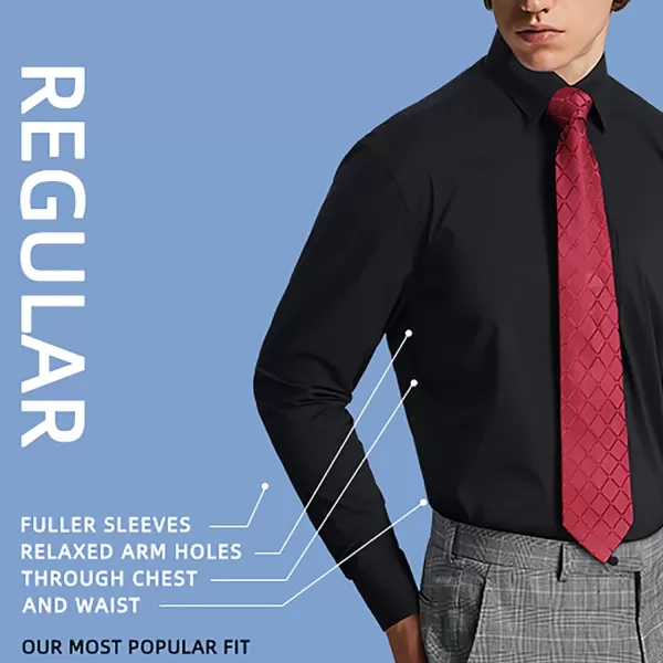 HISDERN Mens Dress Shirts Long Sleeve Button Down Shirts for Men Casual Solid Formal Business Regular Fit Shirt with Pocket