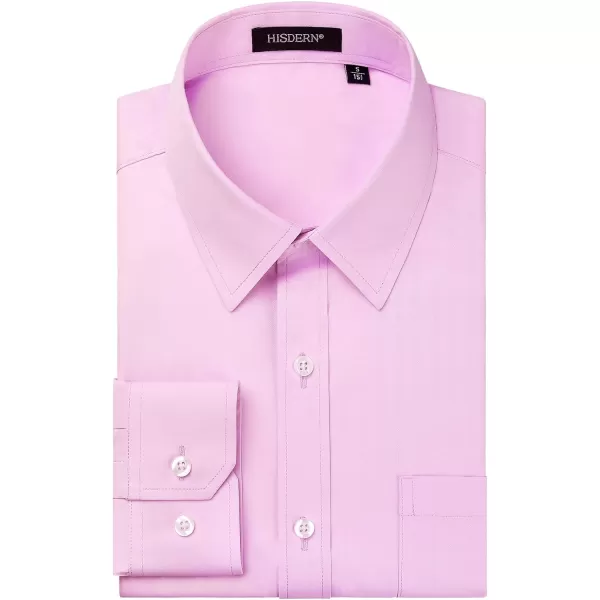 HISDERN Mens Dress Shirts Long Sleeve Button Down Shirts for Men Casual Solid Formal Business Regular Fit Shirt with Pocket