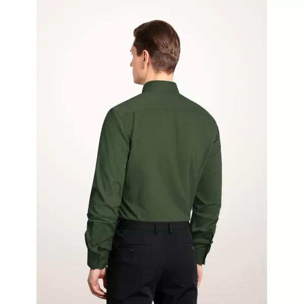 HISDERN Mens Dress Shirts Long Sleeve Button Down Shirts for Men Casual Solid Formal Business Regular Fit Shirt with Pocket