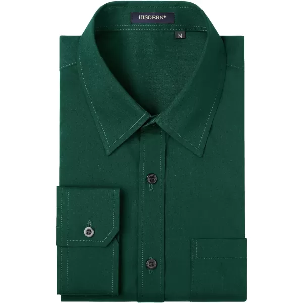 HISDERN Mens Dress Shirts Long Sleeve Button Down Shirts for Men Casual Solid Formal Business Regular Fit Shirt with Pocket