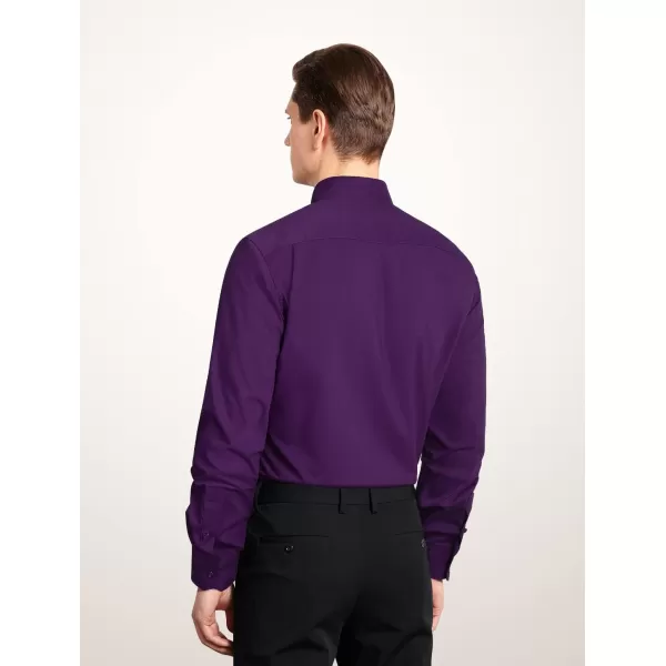 HISDERN Mens Dress Shirts Long Sleeve Button Down Shirts for Men Casual Solid Formal Business Regular Fit Shirt with Pocket