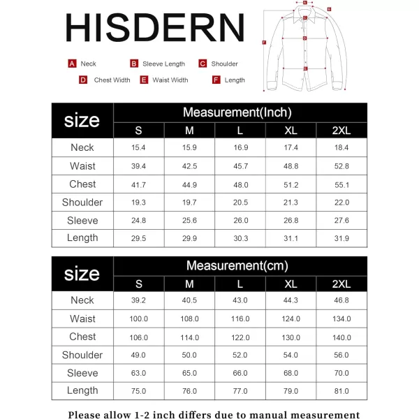 HISDERN Mens Dress Shirts Long Sleeve Button Down Shirts for Men Casual Solid Formal Business Regular Fit Shirt with Pocket