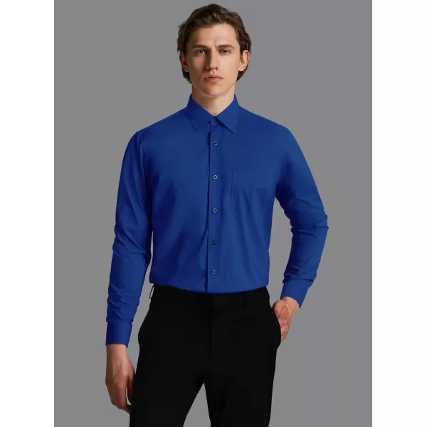 HISDERN Mens Dress Shirts Long Sleeve Button Down Shirts for Men Casual Solid Formal Business Regular Fit Shirt with Pocket