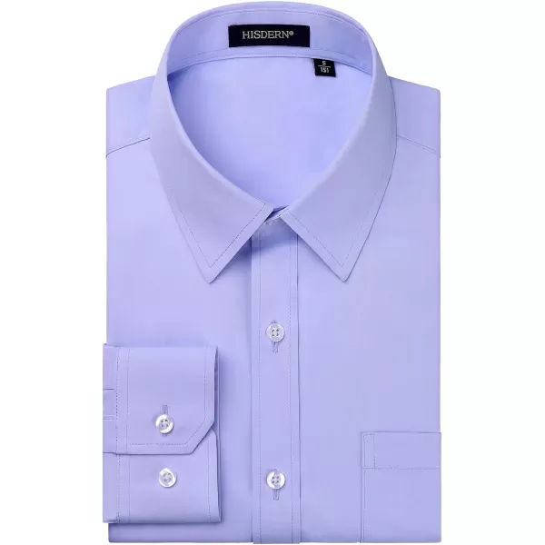 HISDERN Mens Dress Shirts Long Sleeve Button Down Shirts for Men Casual Solid Formal Business Regular Fit Shirt with Pocket