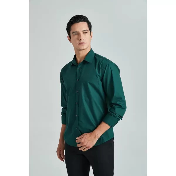 HISDERN Mens Dress Shirts Long Sleeve Button Down Shirts for Men Casual Solid Formal Business Regular Fit Shirt with Pocket