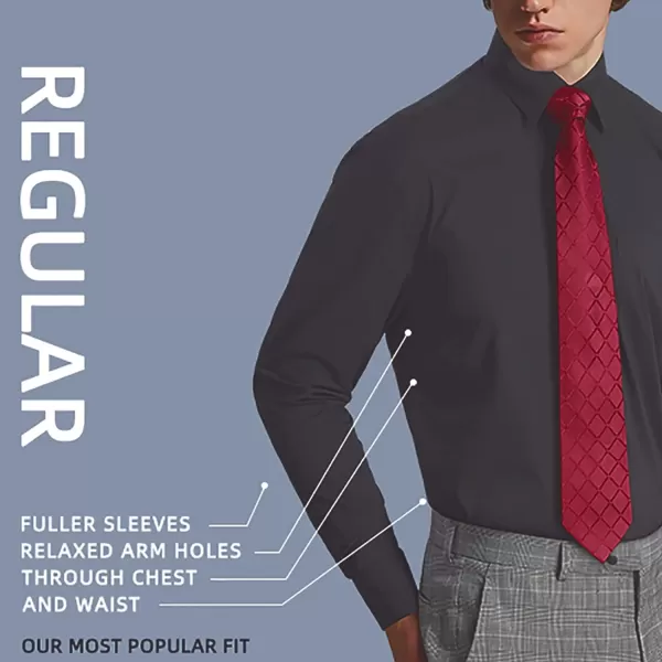 HISDERN Mens Dress Shirts Long Sleeve Button Down Shirts for Men Casual Solid Formal Business Regular Fit Shirt with Pocket