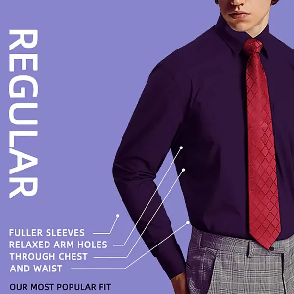 HISDERN Mens Dress Shirts Long Sleeve Button Down Shirts for Men Casual Solid Formal Business Regular Fit Shirt with Pocket