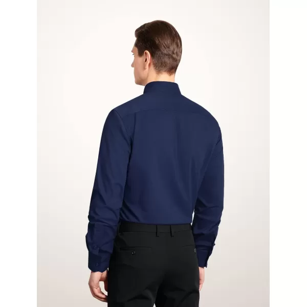 HISDERN Mens Dress Shirts Long Sleeve Button Down Shirts for Men Casual Solid Formal Business Regular Fit Shirt with Pocket